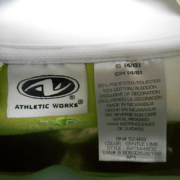 Athletic Works green white zip jacket small - Picture 3 of 3